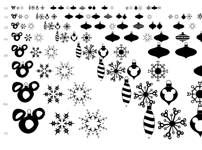 Christmas Mouse font waterfall